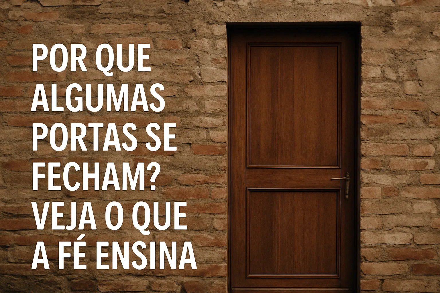 Why do some doors close? See what faith teaches